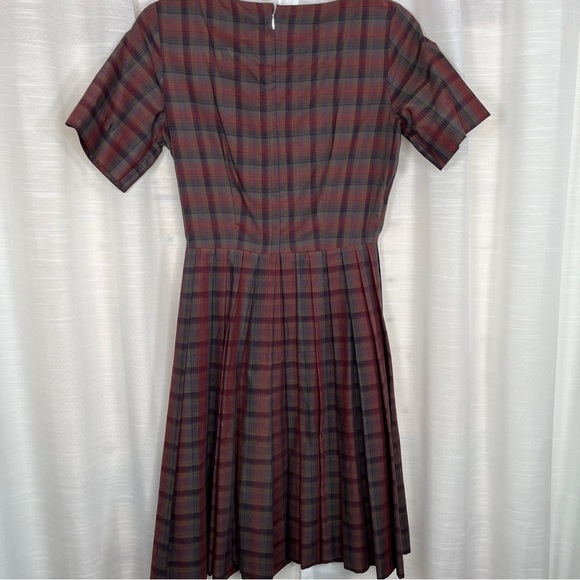 Vintage Dixie Deb 50s plaid fit n flare dress - Picture 5 of 9